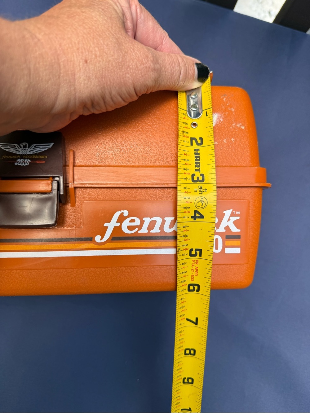 Vintage Fenwick Woodstream 1050 Tackle Box Orange, 2 Trays, 15 Comp - Picture 11 of 11